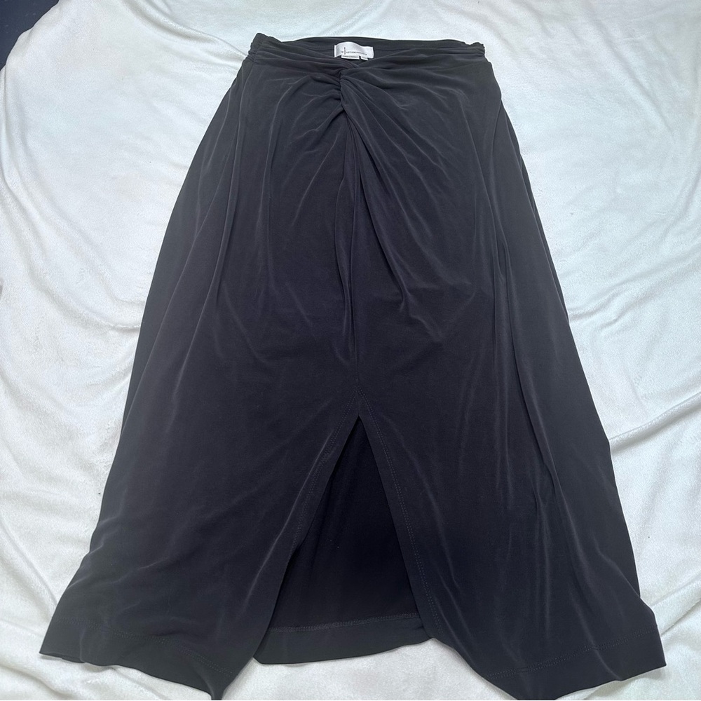 Anthropologie Dark Gray Twisted Front Maxi‎ Skirt - Picture 3 of 8